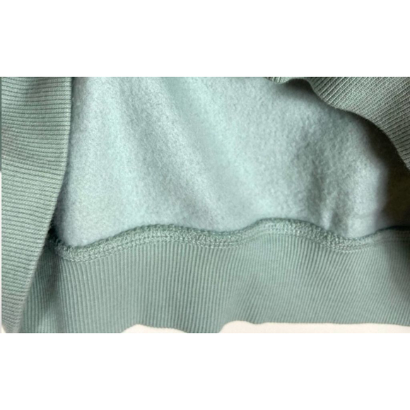 H&M Licensed Disney Sage Green Kangaroo Pocket Felt Mickey Mouse Logo Hoodie - Picture 5 of 12